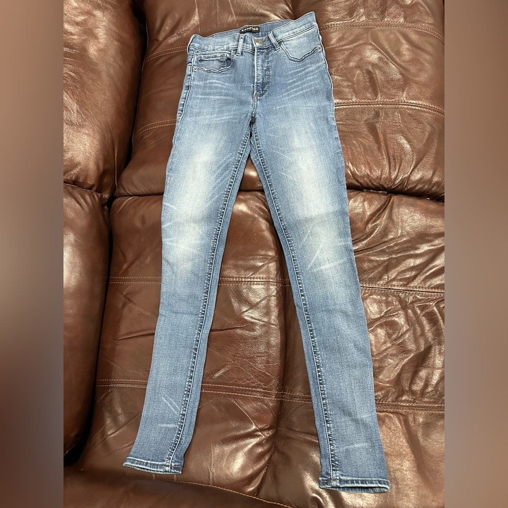 Express Light Blue Women's Flare Jeans